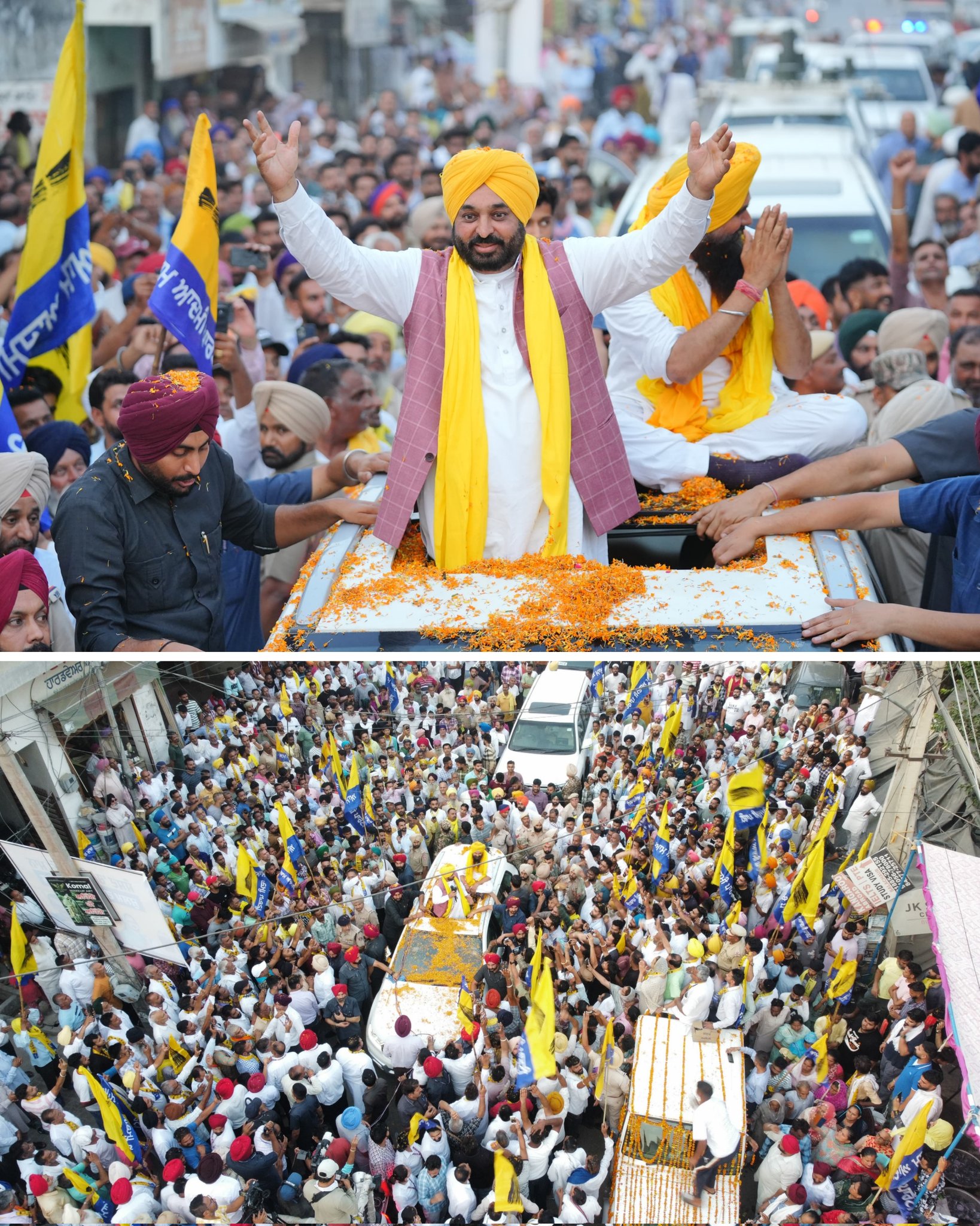 सीएम मान ने मोरिंडा में आप के श्री आनंदपुर साहिब उम्मीदवार मलविंदर सिंह कंग के लिए किया प्रचार