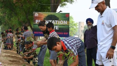 बीएसएफ ने फिरोजपुर में चलाया पौधारोपण अभियान, बच्चों के साथ मिलकर लगाए पौधे