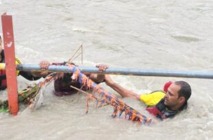 Kanwariya washed away in the strong flow of Ganga