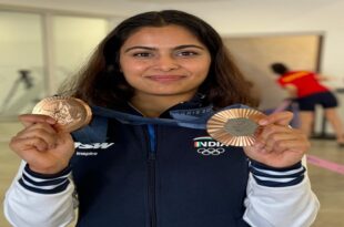 Manu Bhaker returned home after winning two medals in Paris Olympics, got a warm welcome