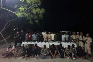 20 youths surrendered with a huge amount of weapons