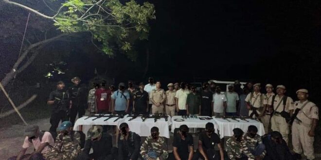 20 youths surrendered with a huge amount of weapons