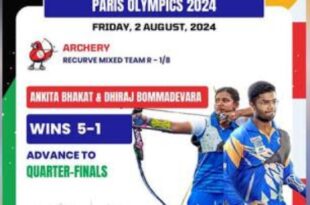 Paris Olympics: Ankita-Dheeraj reach quarter-finals of archery recurve mixed team event