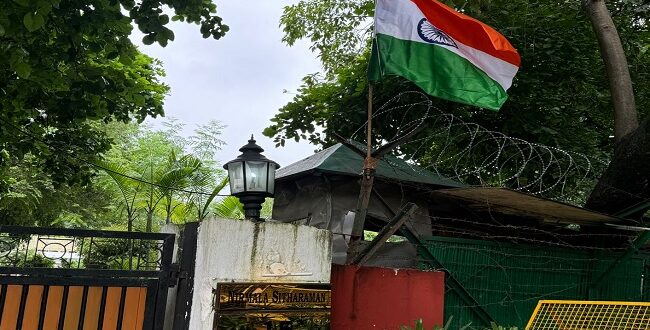 Finance Minister Nirmala Sitharaman hoisted the tricolor at her residence