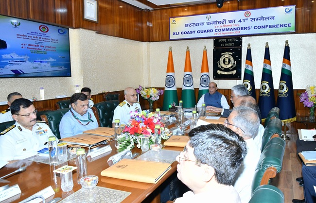 Defense Minister Rajnath Singh inaugurated the 41st Conference of Indian Coast Guard Commanders