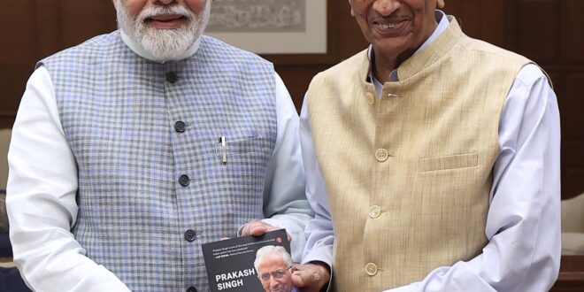 Former Police Chief Prakash Singh meets the Prime Minister