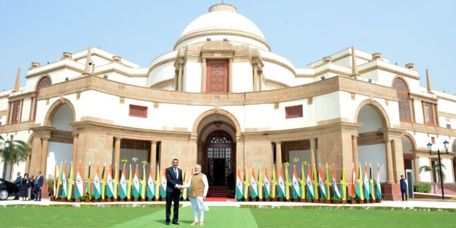 PM Narendra Modi receives PM of Jamaica Andrew Holeness