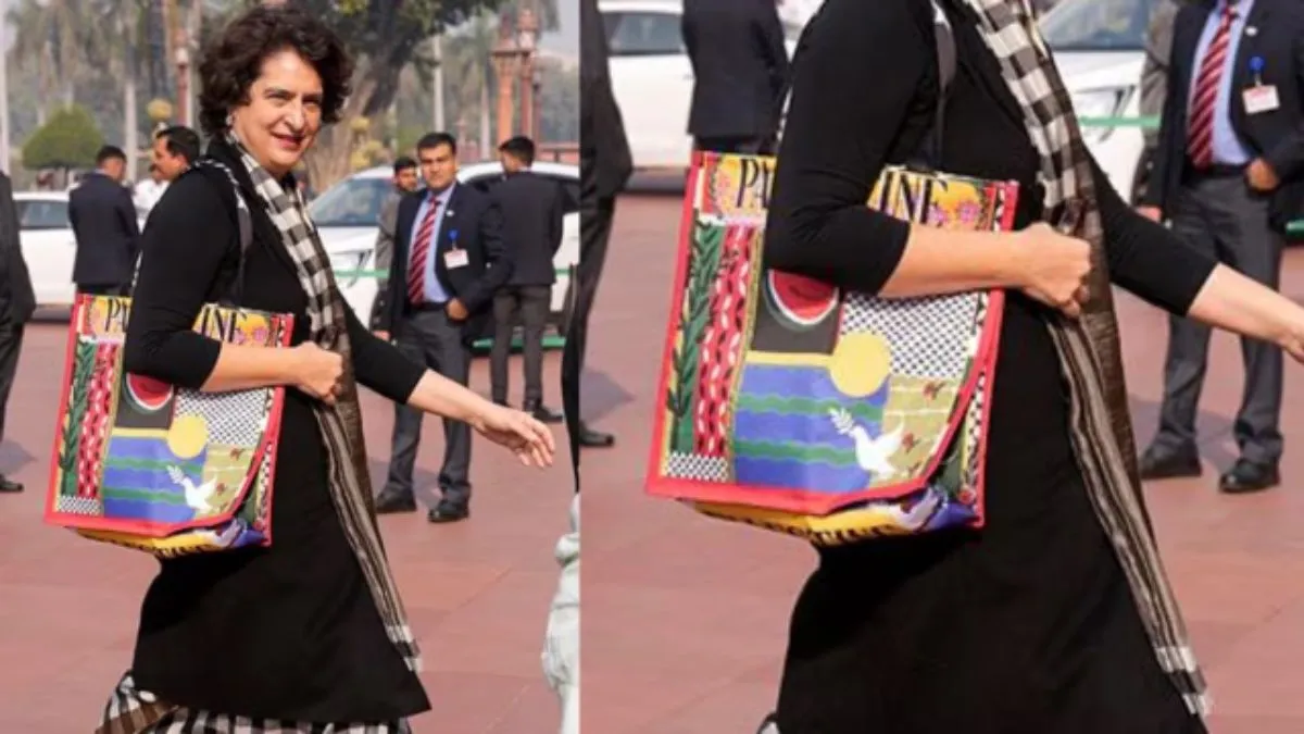Priyanka Gandhi's new bag: Reached Parliament with a bag in support of Bangladesh