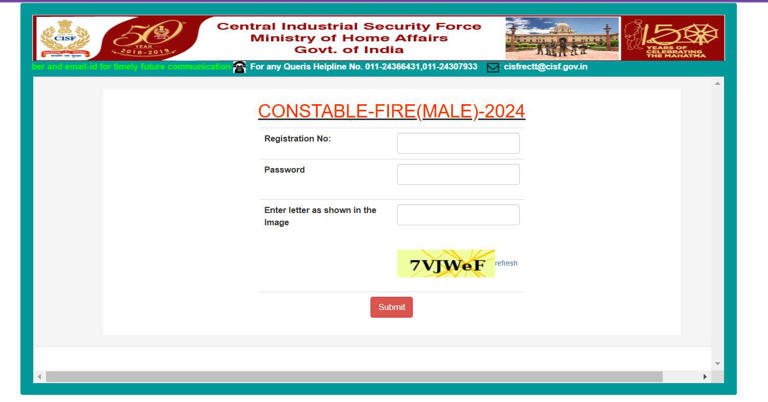 Download CISF Fireman Admit Card 2024