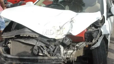 Dangerous accident in Germany: Car jumped and fell on the roof, hit a child