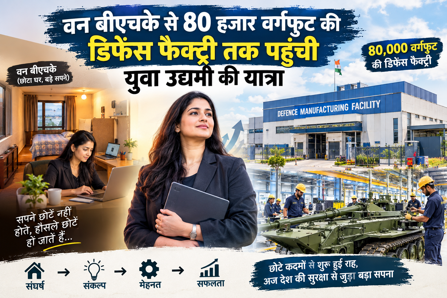 वन बीएचके से 80 हजार वर्गफुट की डिफेंस फैक्ट्री तक पहुंची युवा उद्यमी की यात्रा