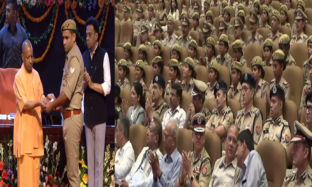 अदम्य साहस व कर्तव्यनिष्ठा का प्रदर्शन करने वाले पुलिसकर्मियों को सम्मानित किया सीएम योगी ने